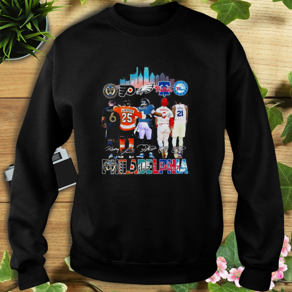 Philadelphia Gazdag Riemsdyk Hurts Harper and Embiid signatures City 2023 shirt 5 Sweat tshirt