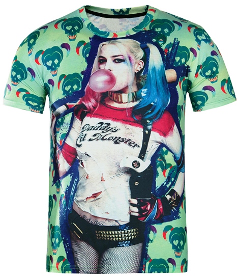 Top HARLEY QUINN SUICIDE SQUAD 3D T-shirt
