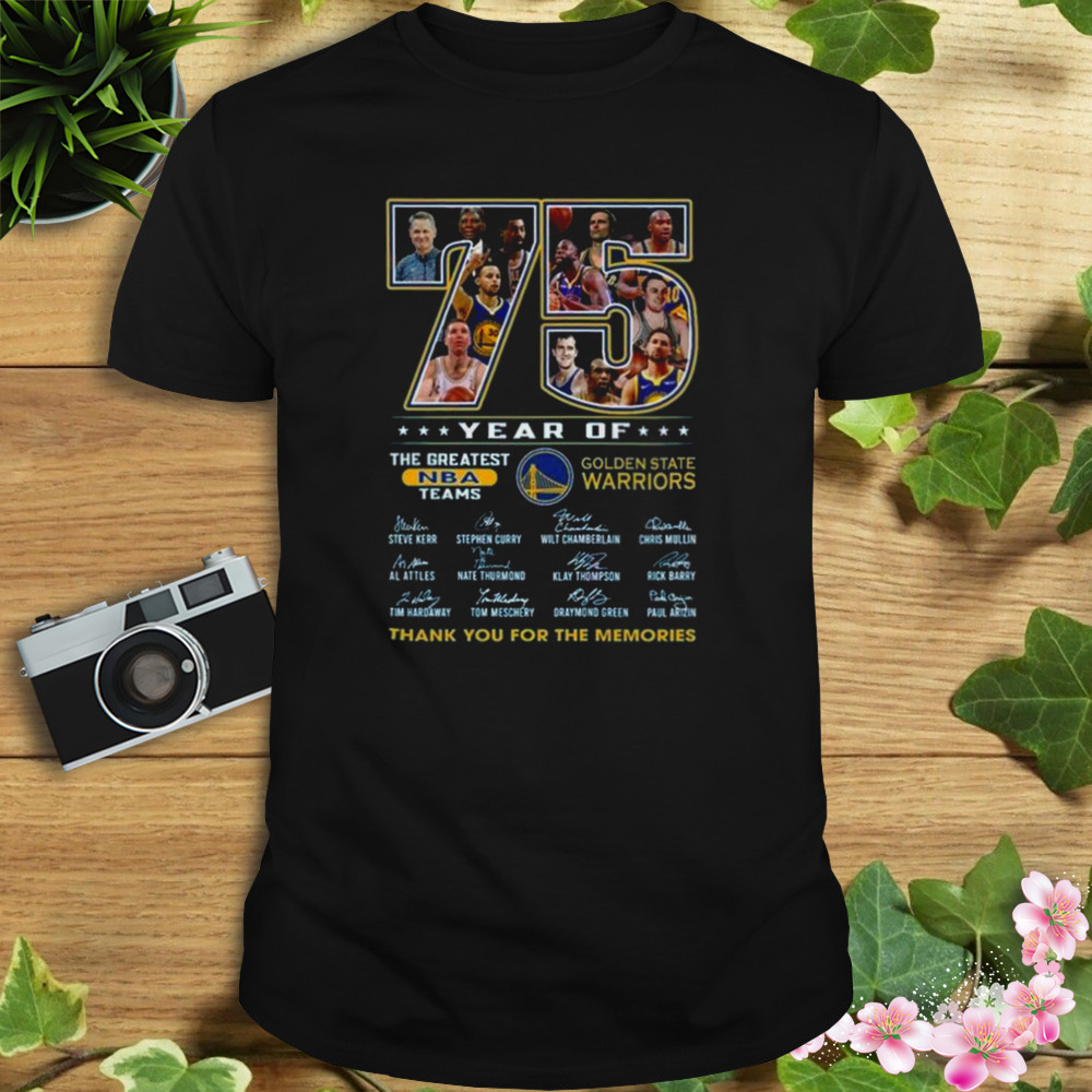 77 Years Of 1946 – 2023 Golden State Warriors Thank You For The Memories Signatures Shirt