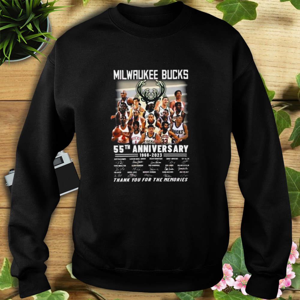 Milwaukee Bucks 55th Anniversary 1968 – 2023 Thank You For The Memories Signatures 2023 Shirt 5 Sweat tshirt