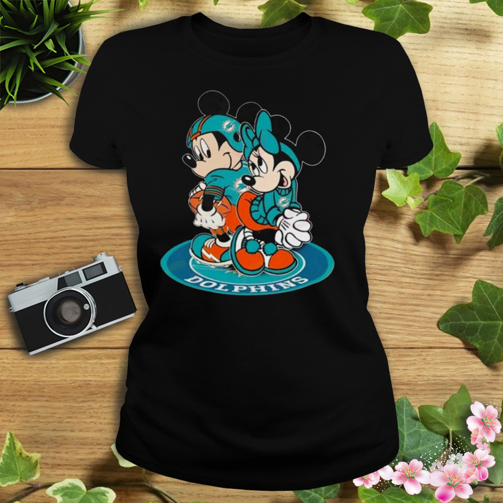 NFL Miami Dolphins Mickey Mouse And Minnie Mouse Shirt 2 Women's tshirt