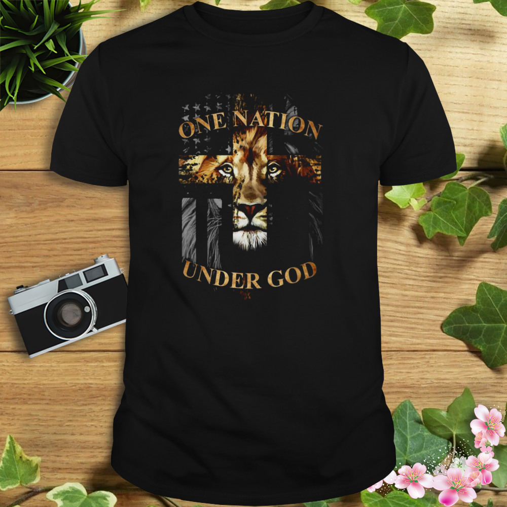 One Nation Under God Tiger Us Flag Shirt 1 Unisex tshirt