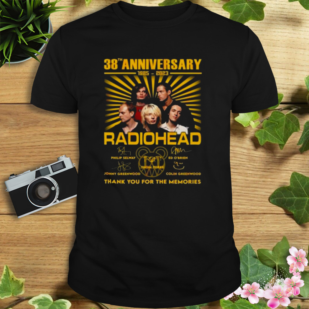 38th Anniversary 1985 – 2023 Radiohead Thank You For The Memories Signature Shirt 1 Unisex tshirt