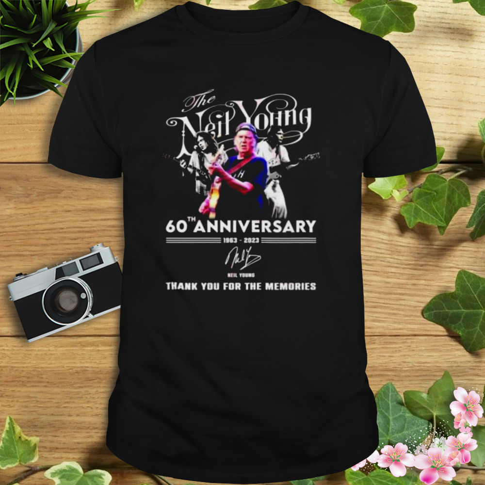 60th Anniversary 1963 – 2023 Neil Young Thank You For The Memories Signature Shirt 1 Unisex tshirt
