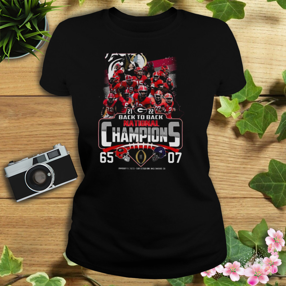 Georgia Bulldogs 2021-2022 Back To Back National Champions 65-07 shirt 2 Women's tshirt