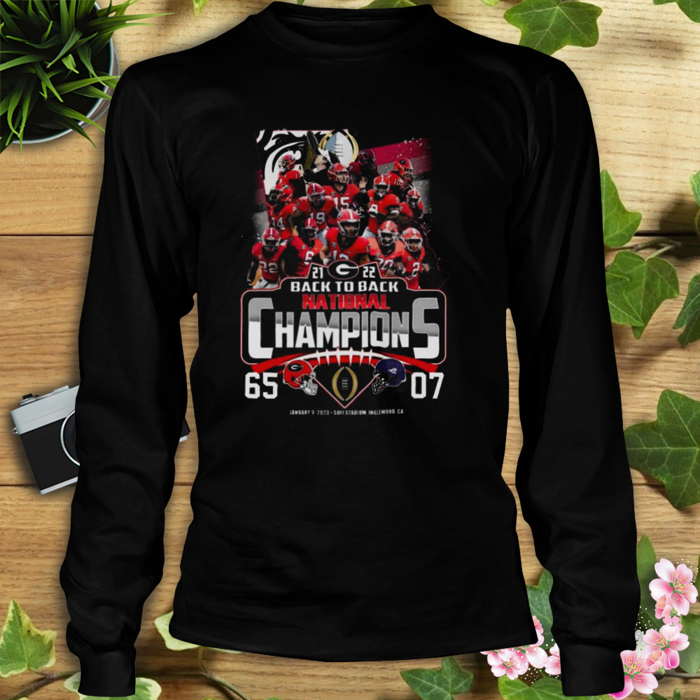 Georgia Bulldogs 2021-2022 Back To Back National Champions 65-07 shirt 3 Longsleeve tshirt