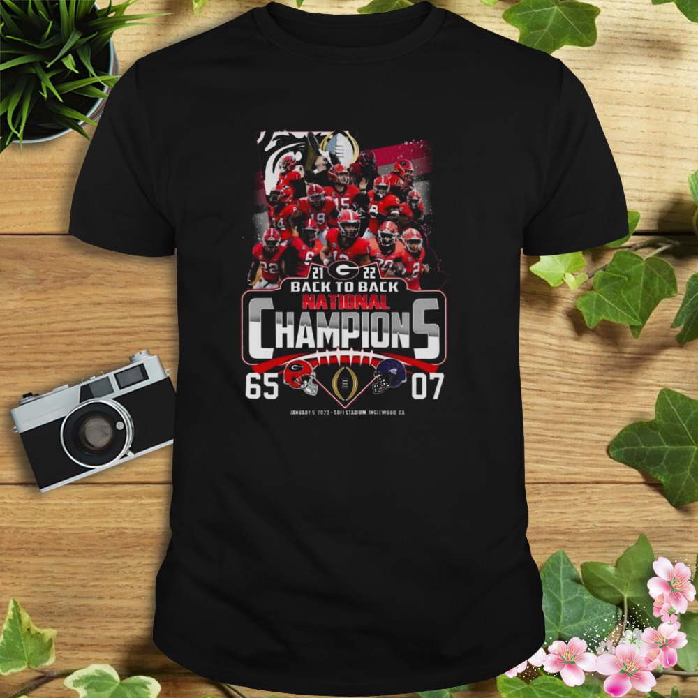 Georgia Bulldogs 2021-2022 Back To Back National Champions 65-07 shirt 1 Unisex tshirt