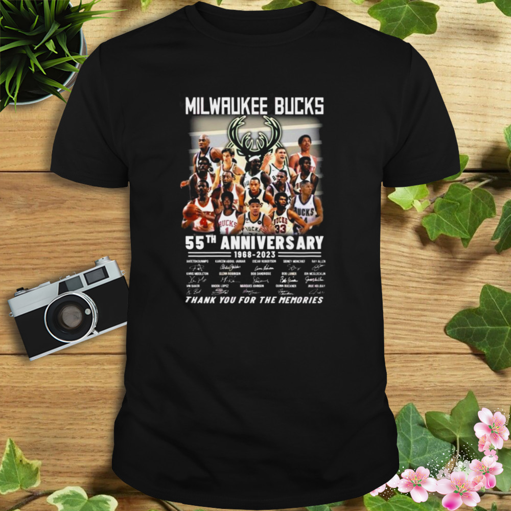 Milwaukee Bucks 55th Anniversary 1968 – 2023 Thank You For The Memories Signatures 2023 Shirt