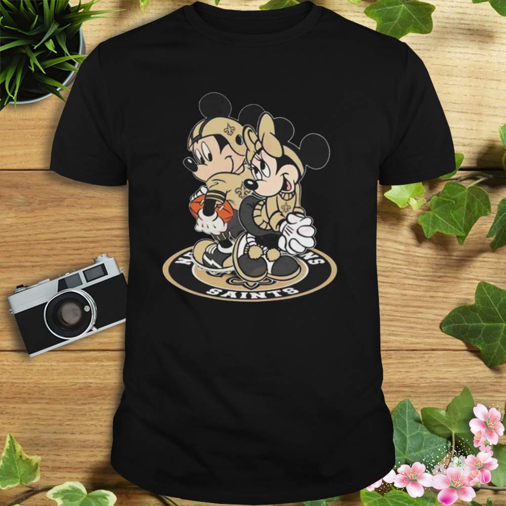 NFL New Orleans Saints Mickey Mouse And Minnie Mouse Shirt - Cheap T shirts  Store Online Shopping