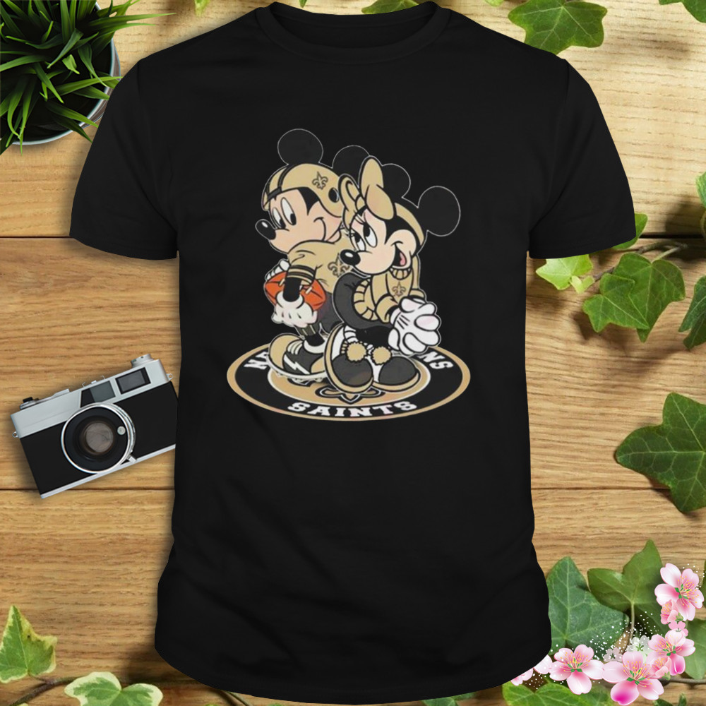 NFL New Orleans Saints Mickey Mouse And Minnie Mouse Shirt