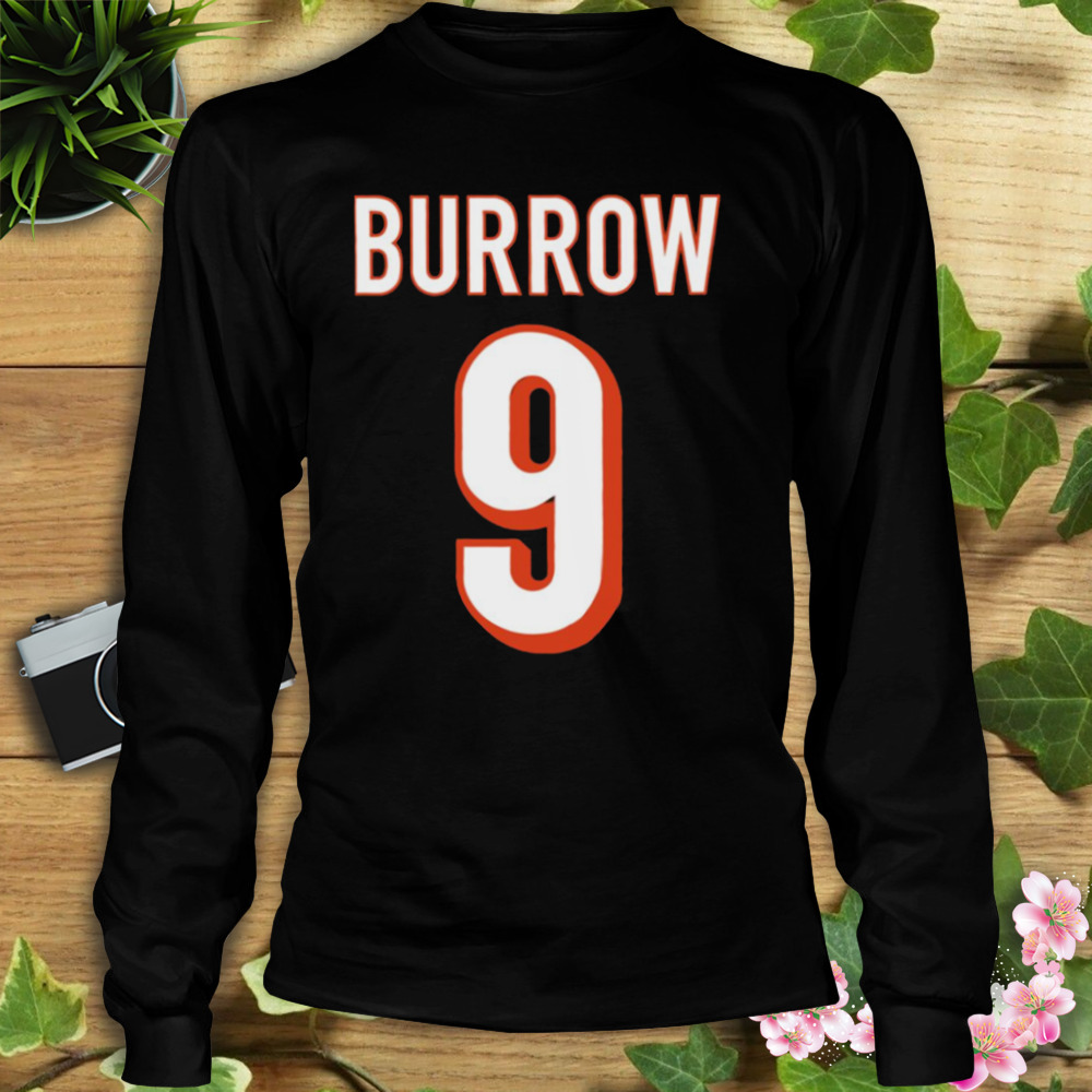 Official Number 9 Joe Burrow Jersey Number Graphic Shirt, hoodie