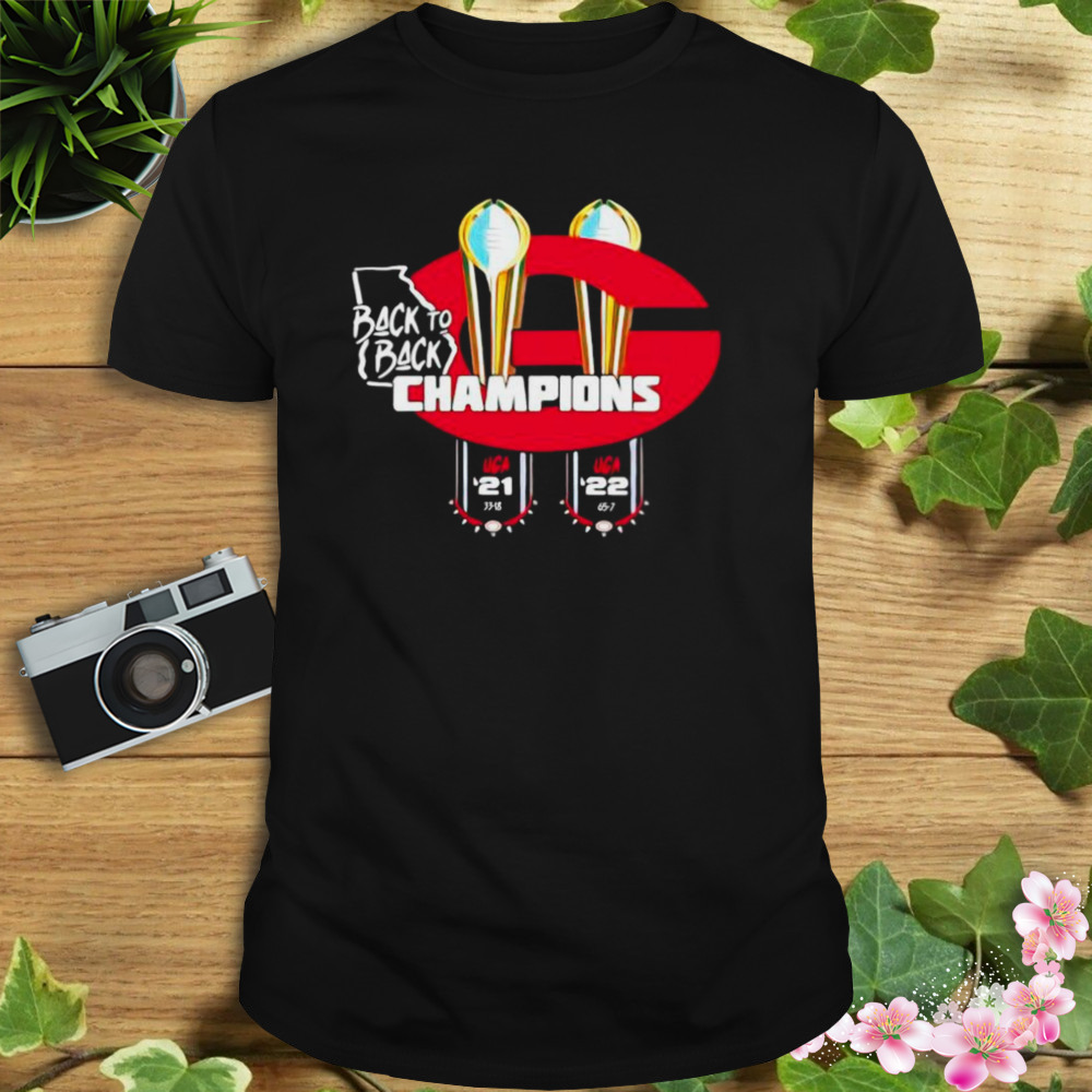 georgia Bulldogs back to back champions UGA’21 and 22 score shirt 1 Unisex tshirt