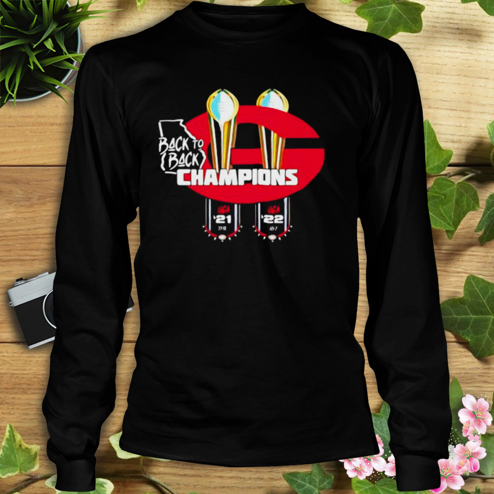 georgia Bulldogs back to back champions UGA’21 and 22 score shirt 3 Longsleeve tshirt