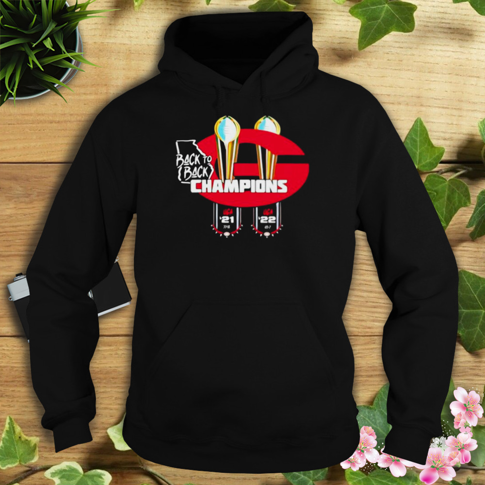 georgia Bulldogs back to back champions UGA’21 and 22 score shirt 4 Hoodie tshirt