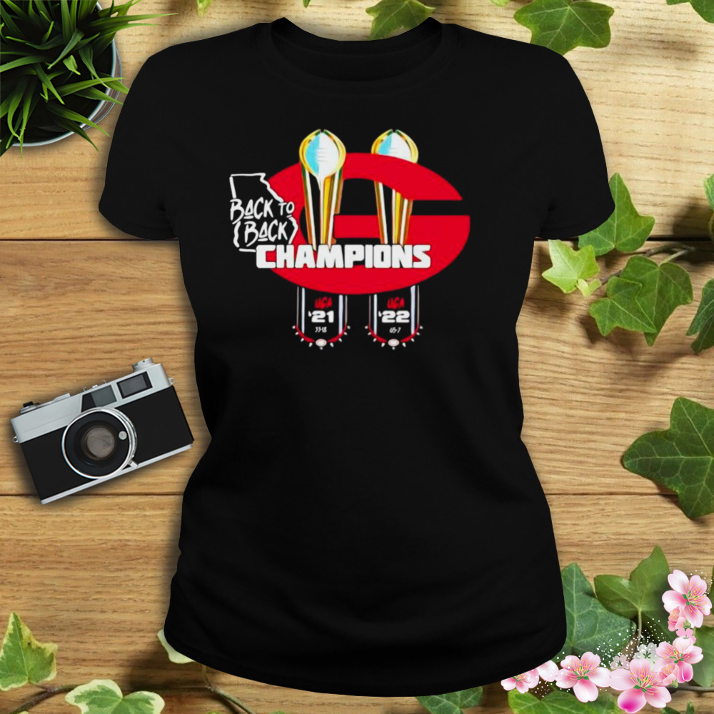 georgia Bulldogs back to back champions UGA’21 and 22 score shirt 2 Women's tshirt