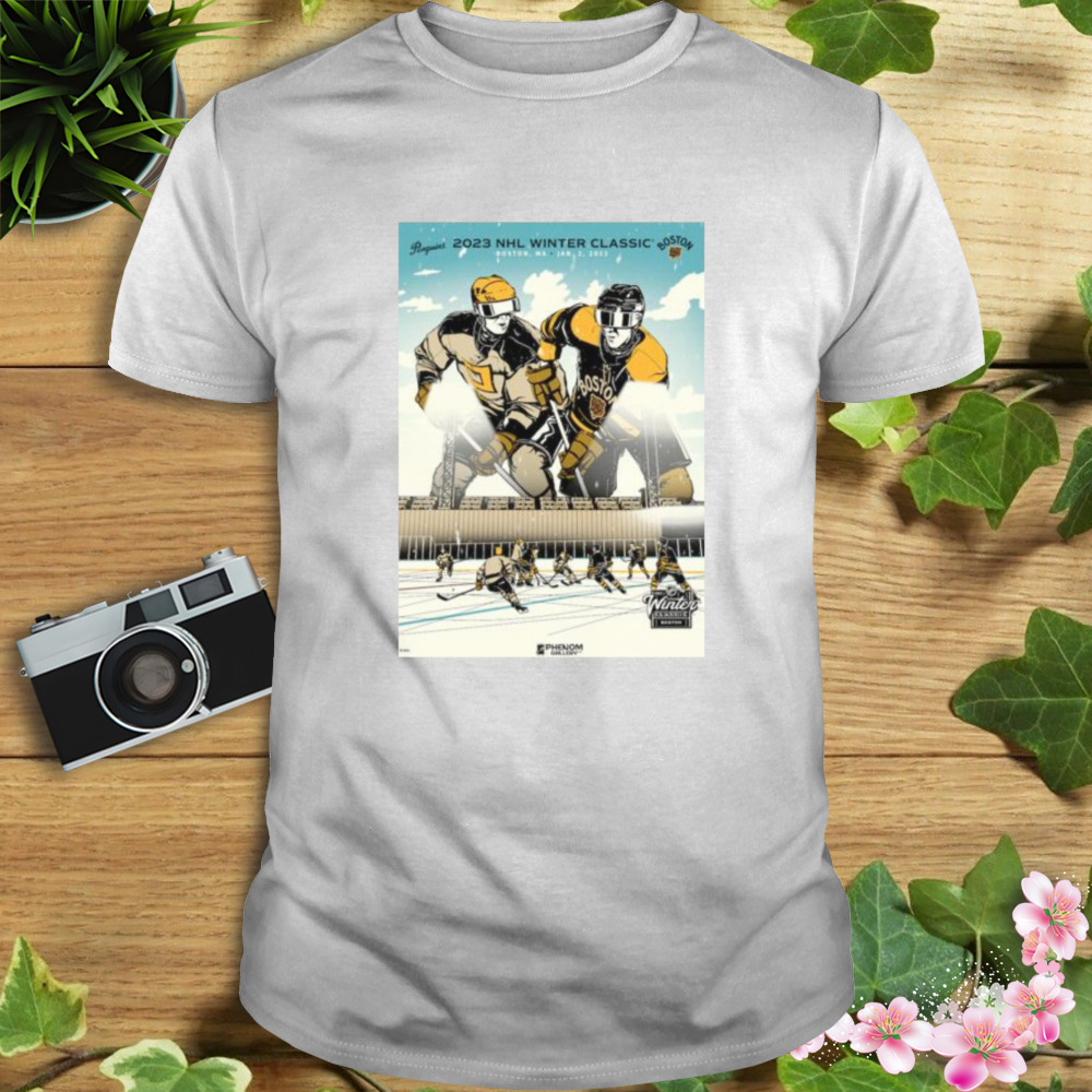 Boston Bruins vs Penguins 2023 NHL winter classic poster shirt