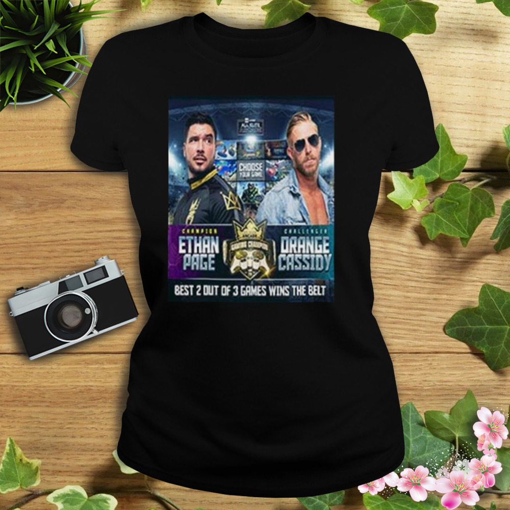 Ethan page vs orange cassidy in aew games all elite arcade championship match shirt 2 Women's tshirt