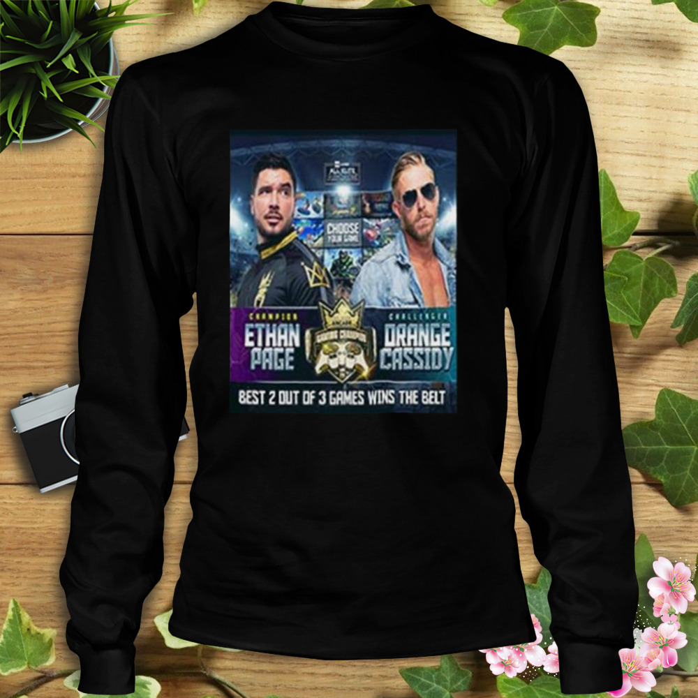 Ethan page vs orange cassidy in aew games all elite arcade championship match shirt 3 Longsleeve tshirt