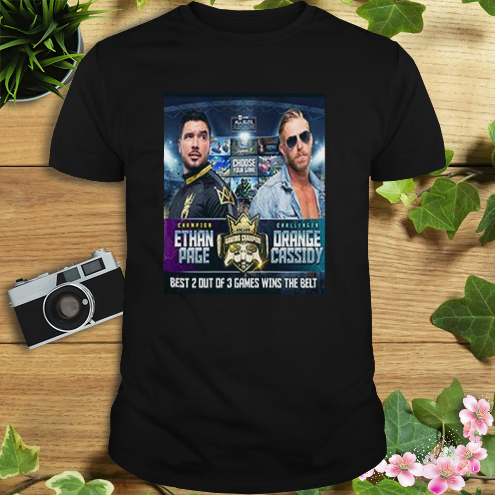 Ethan page vs orange cassidy in aew games all elite arcade championship match shirt 1 Unisex tshirt