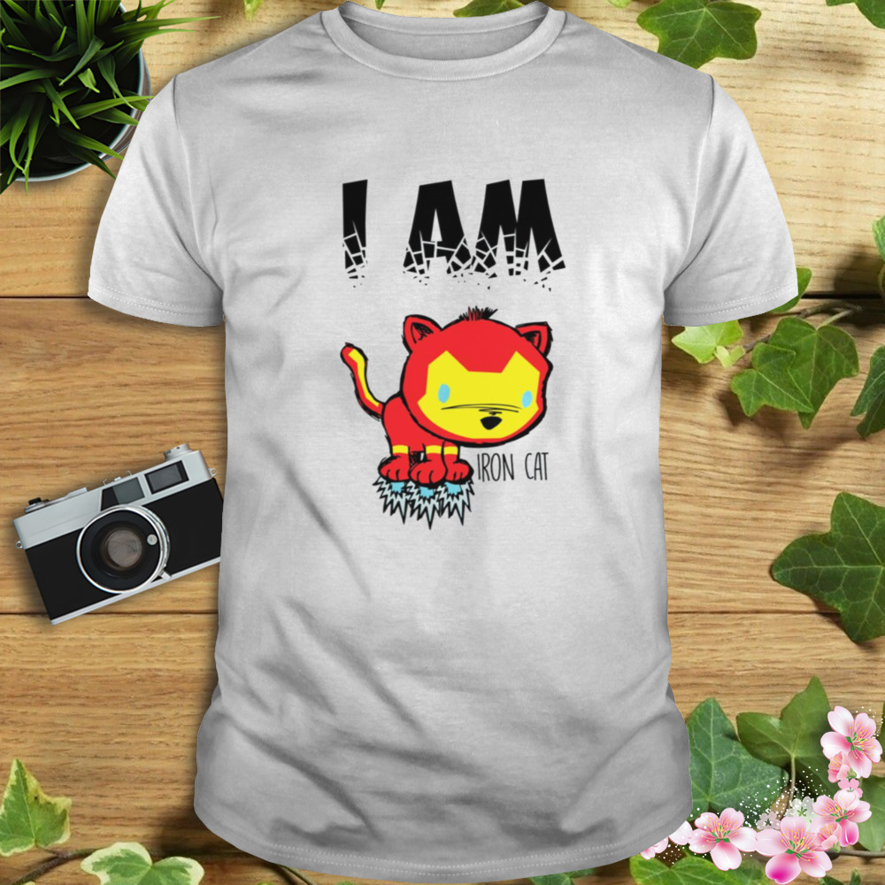 I Am Iron Cat Iron Man Parody Marvel shirt