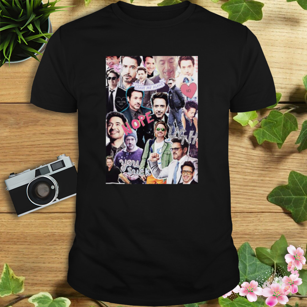 Robert Downey Jr Fangirl Edit Tumblr Collage Marvel shirt