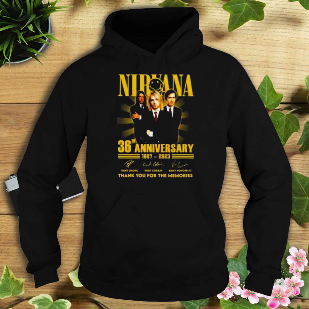 Nirvana 36th Anniversary 1987-2023 Thank You For The Memories Signatures Shirt 4 Hoodie tshirt