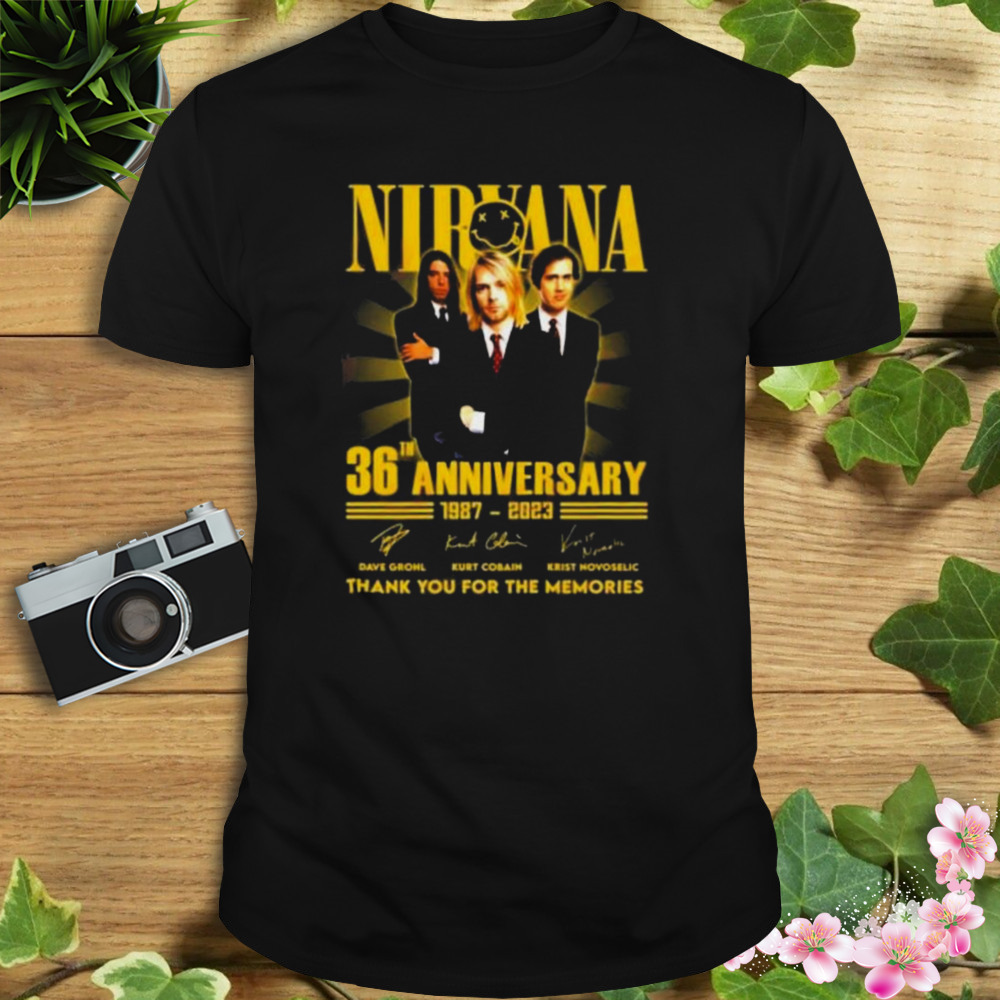 Nirvana 36th Anniversary 1987-2023 Thank You For The Memories Signatures Shirt 1 Unisex tshirt