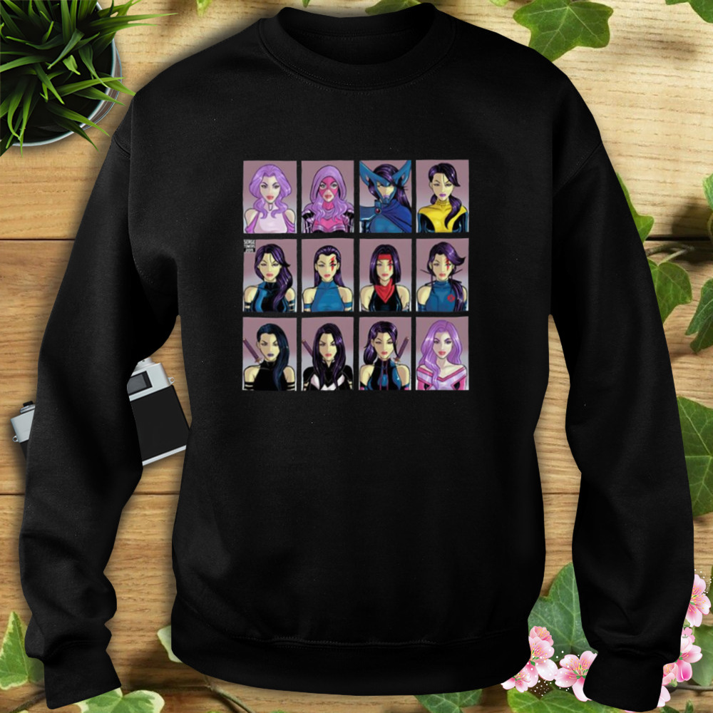 Psylocke Through The Ages Marvel Characters shirt 5 Sweat tshirt