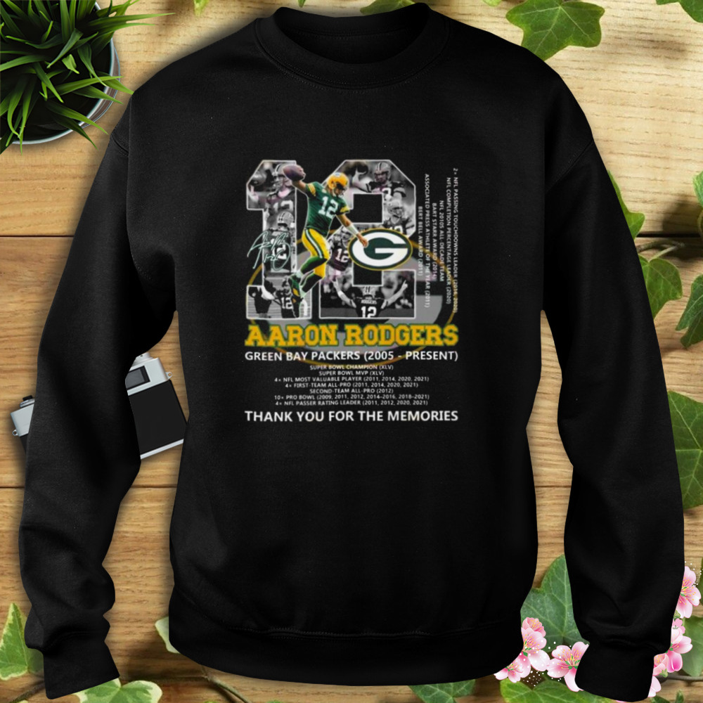 Aaron Rodgers 12 Green Bay Packers 2005 – Present Thank You For The Memories Signature Shirt 5 Sweat tshirt