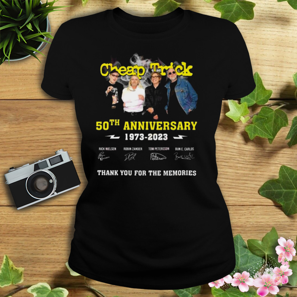 Cheap Trick 50th Anniversary 1973 – 2023 Thank You For The Memories Signatures Shirt 2 Women's tshirt