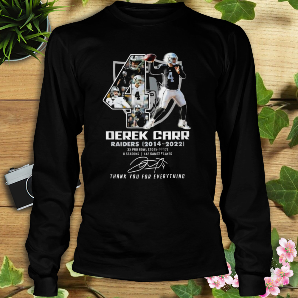 Derek Carr Raiders 2014 – 2022 Thank You For Everything Signature Shirt 3 Longsleeve tshirt
