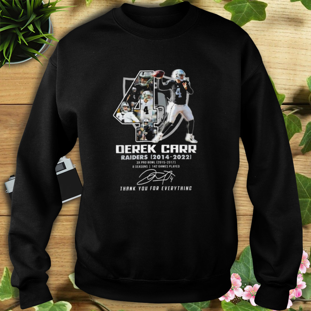 Derek Carr Raiders 2014 – 2022 Thank You For Everything Signature Shirt 5 Sweat tshirt