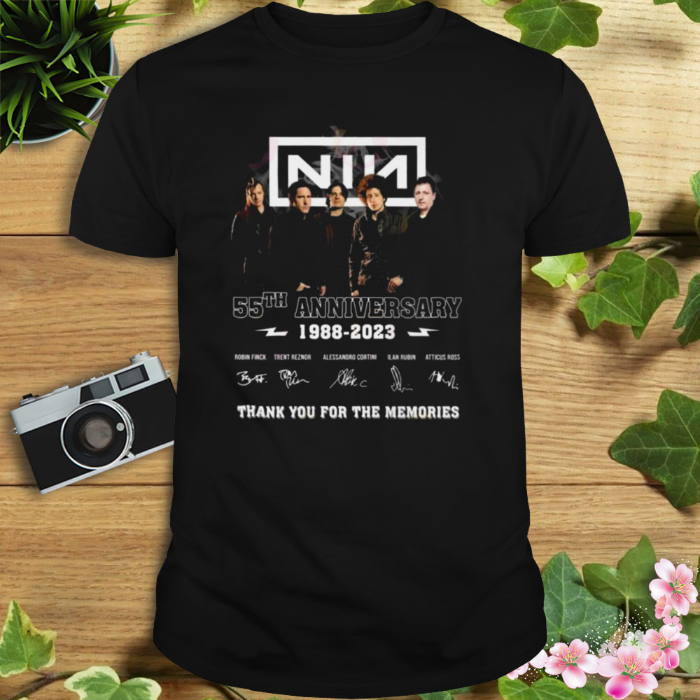 Nine Inch Nails 55th Anniversary 1988 – 2023 Thank You For The Memories Signatures Shirt 1 Unisex tshirt