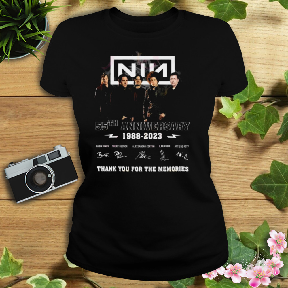 Nine Inch Nails 55th Anniversary 1988 – 2023 Thank You For The Memories Signatures Shirt 2 Women's tshirt