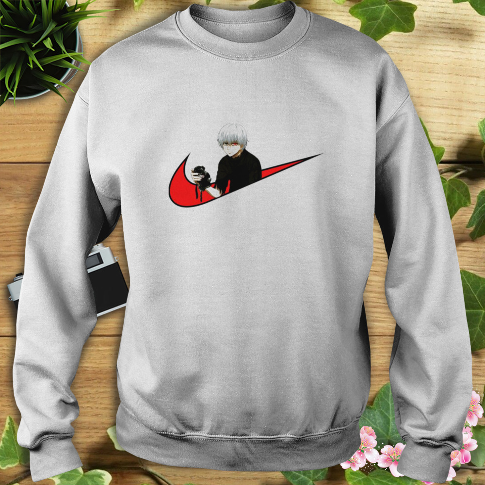 Kaneki Tokyo Ghoul Anime Aesthetic Ghoul Nike Logo shirt 5 Sweat shirt