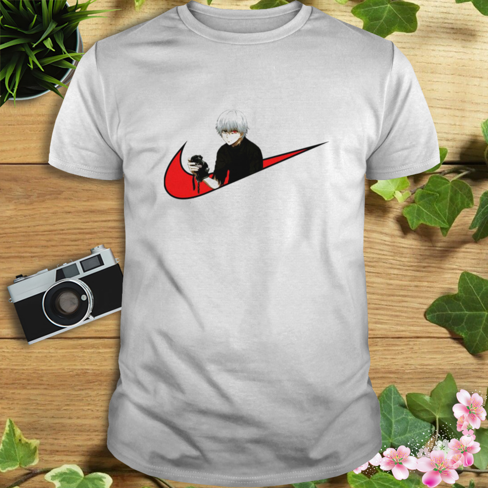 Kaneki Tokyo Ghoul Anime Aesthetic Ghoul Nike Logo shirt