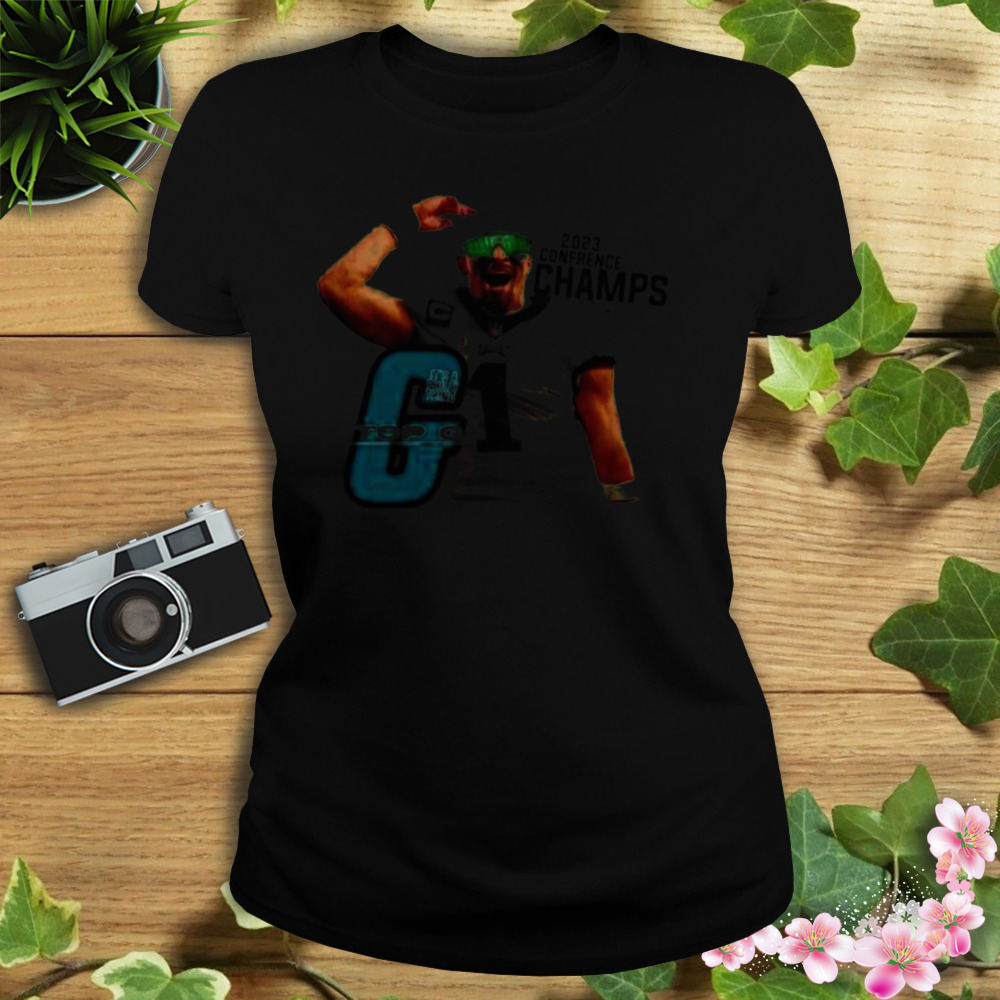 Philadelphia Eagles Top G Jalen Hurts 2023 Conference Champs shirt 2 Women's tshirt