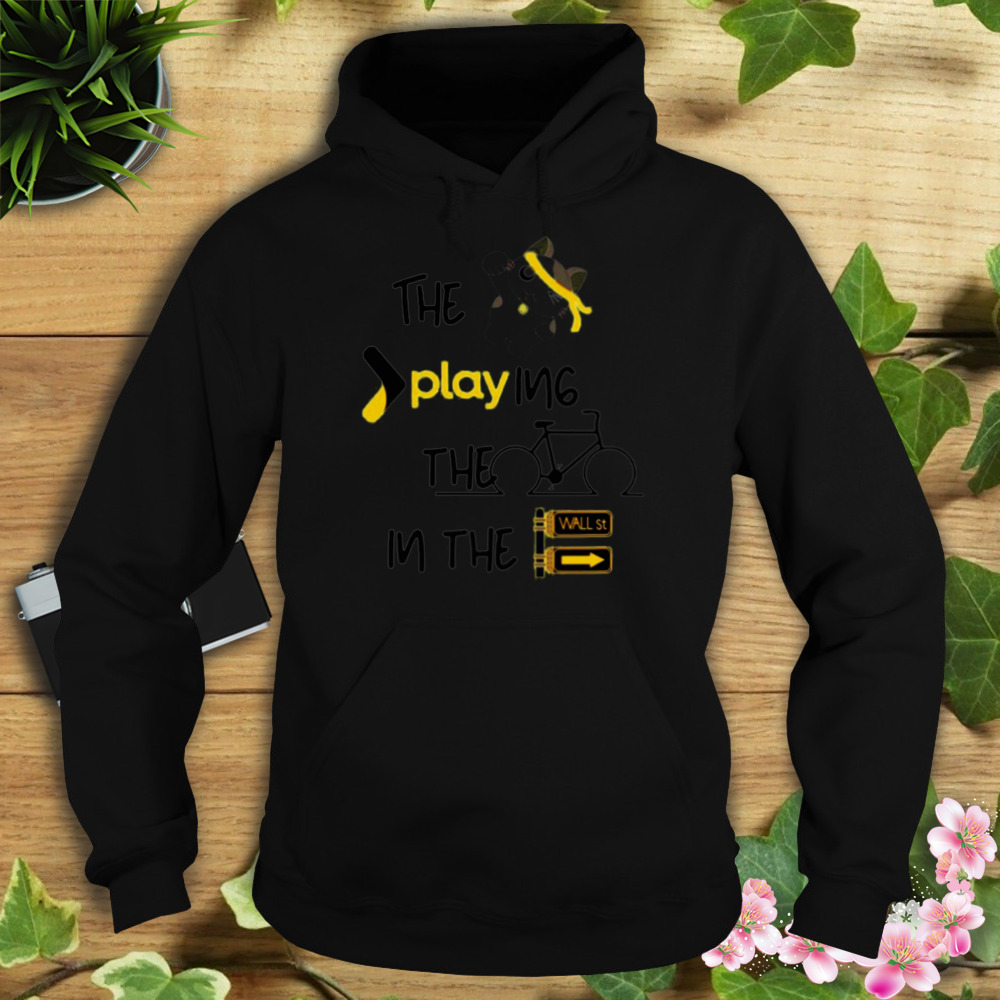 The cat playing the bike in the street shirt 4 Hoodie tshirt