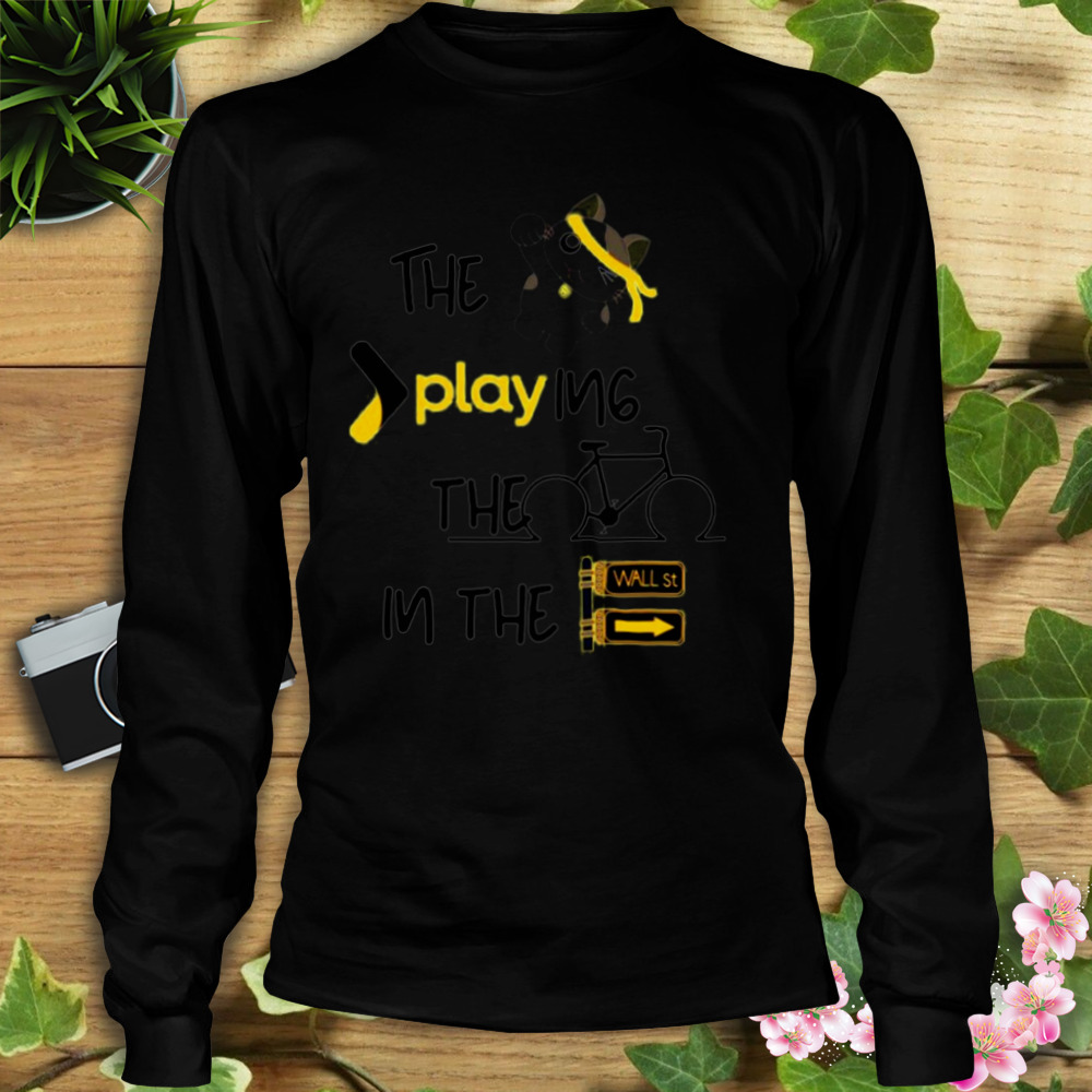 The cat playing the bike in the street shirt 3 Longsleeve tshirt