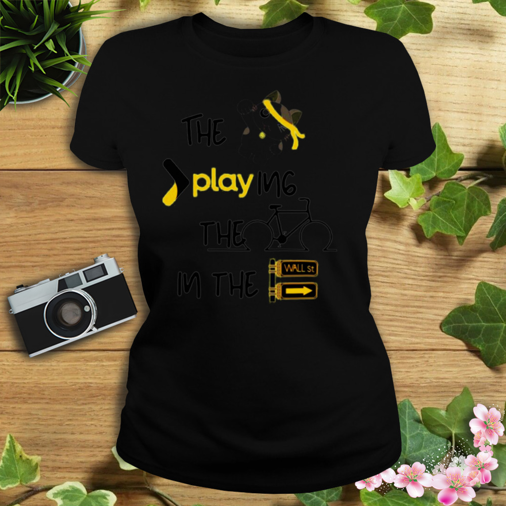 The cat playing the bike in the street shirt 2 Women's tshirt