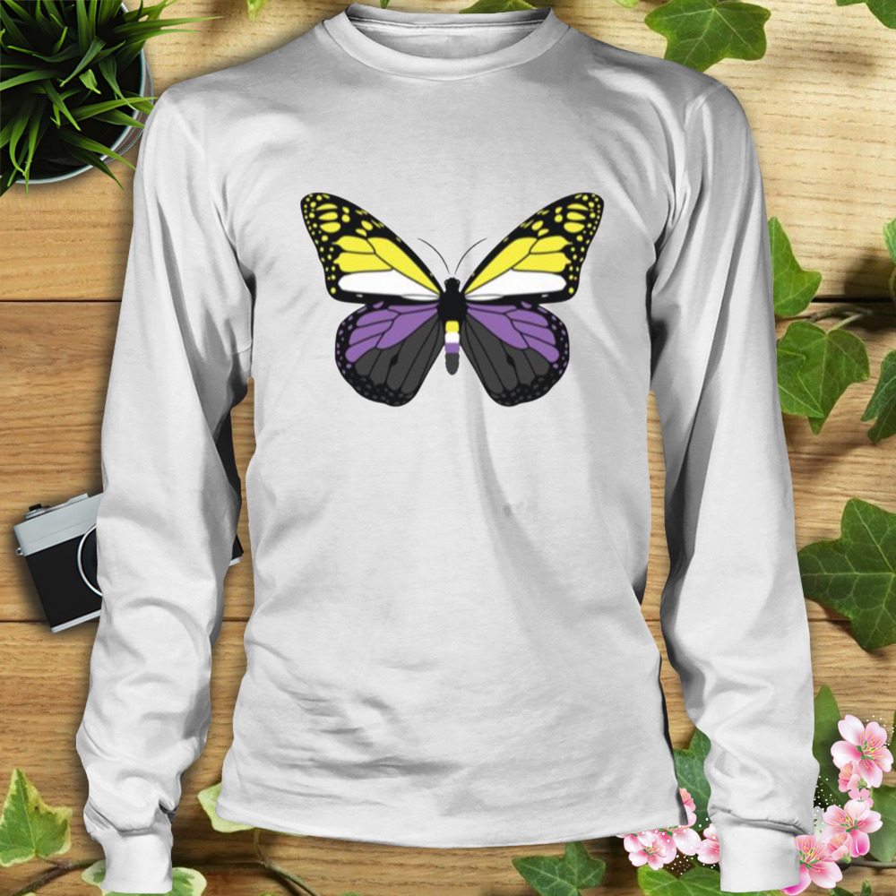Non Binary Butterfly Pride shirt 3 Longsleeve shirt
