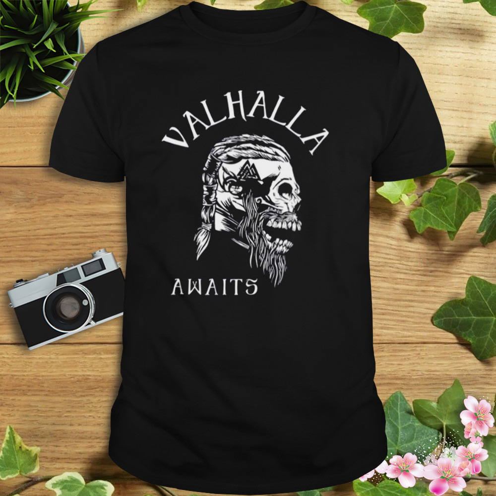 Skull Black And White Viking Valhalla shirt