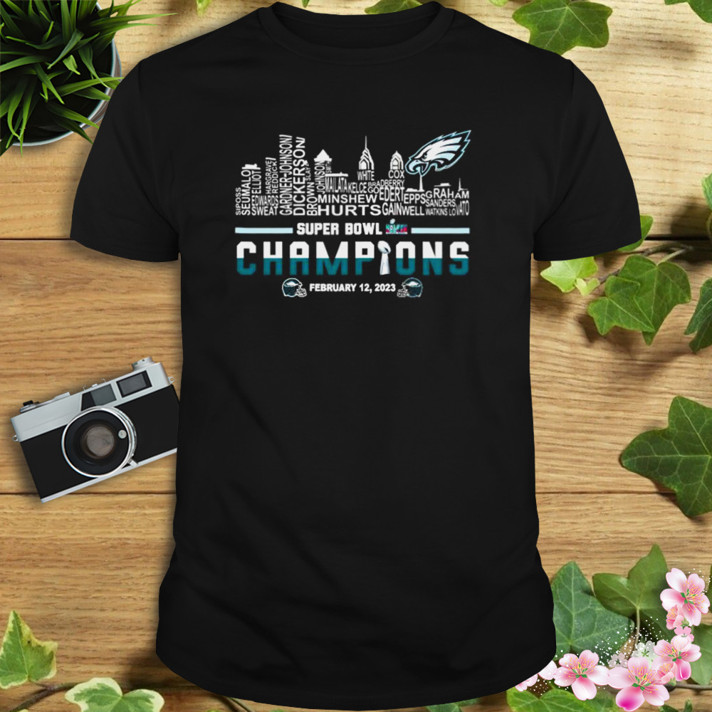 Philadelphia Eagles players names Super BOWL LVI champions shirt