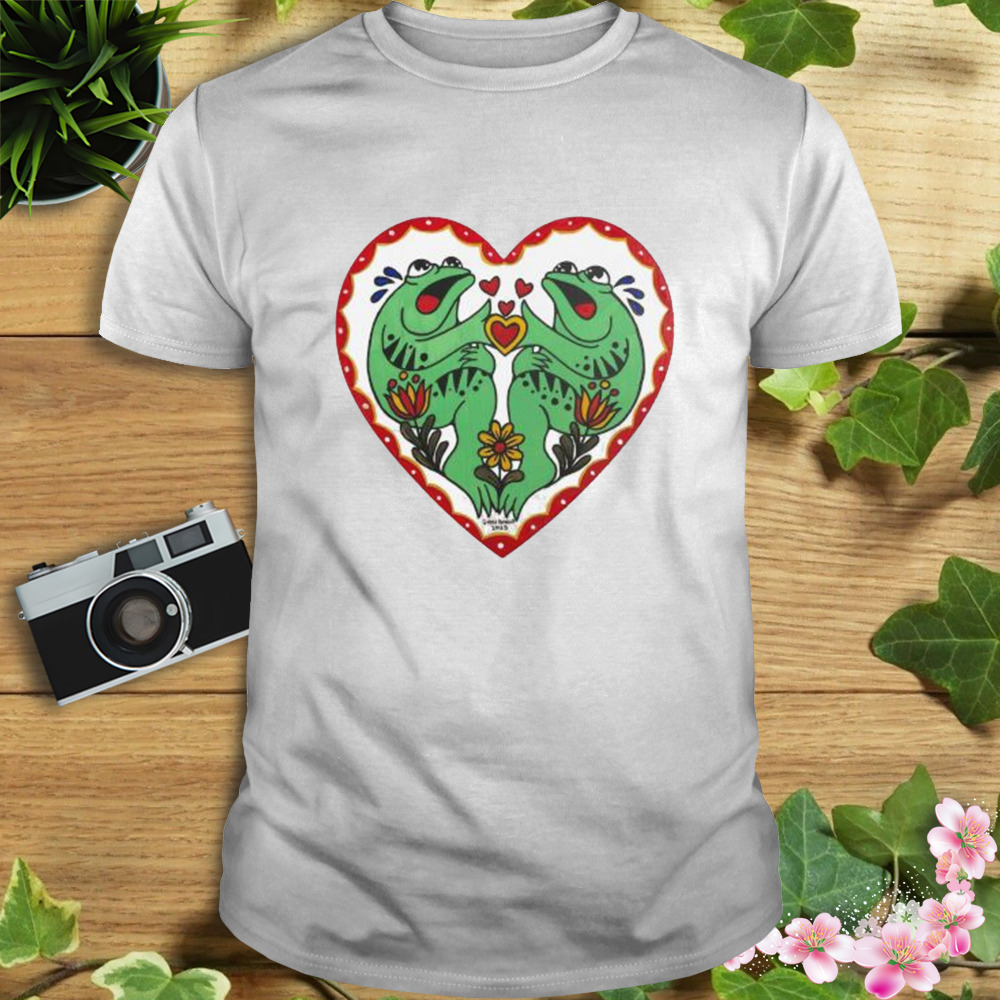 Frog Wooden Heart Painting Ghost Bongo shirt