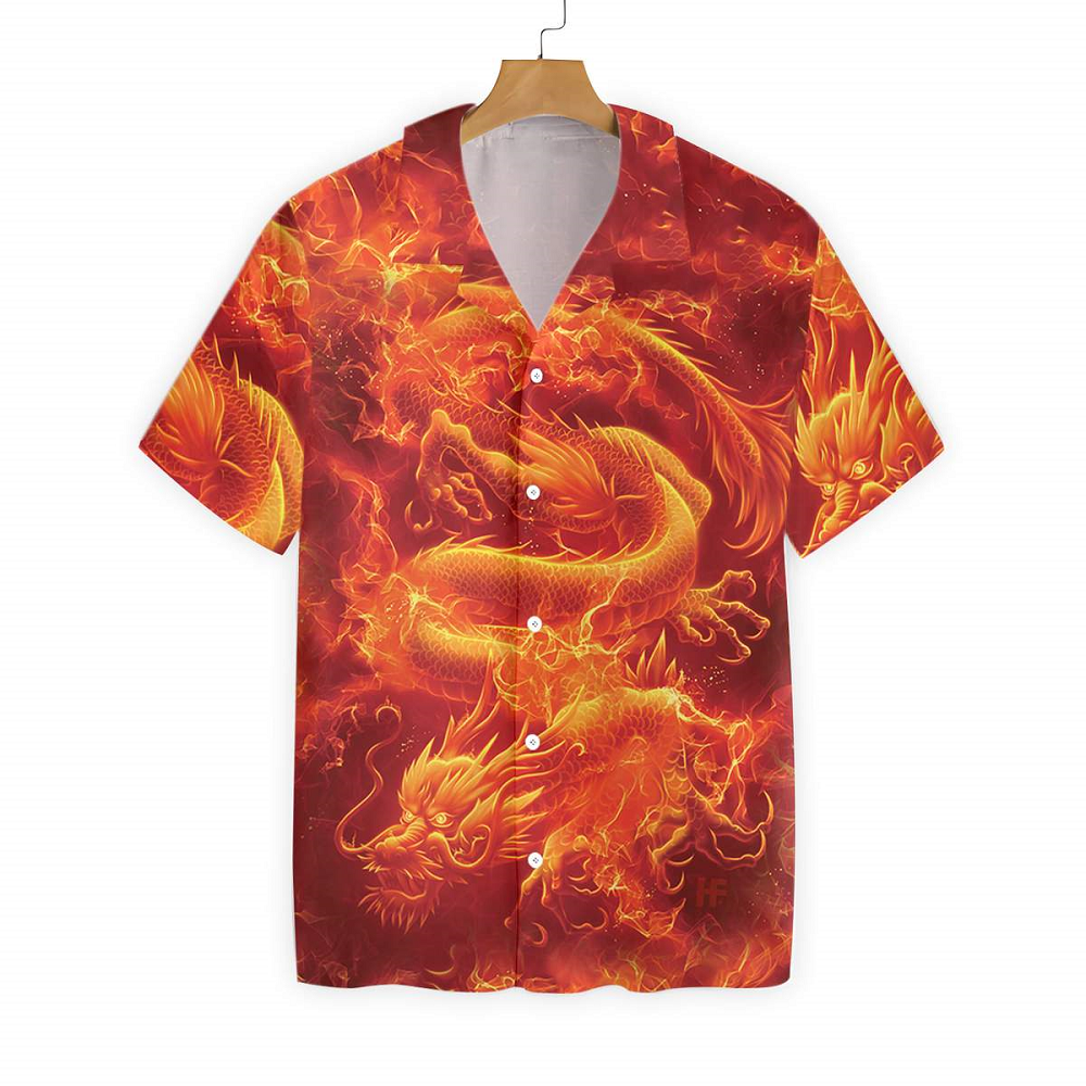 Fire Asian Dragon Hawaiian Shirt
