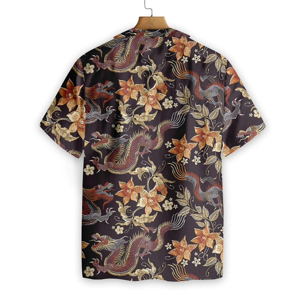 Floral Dragon Hawaiian Shirt