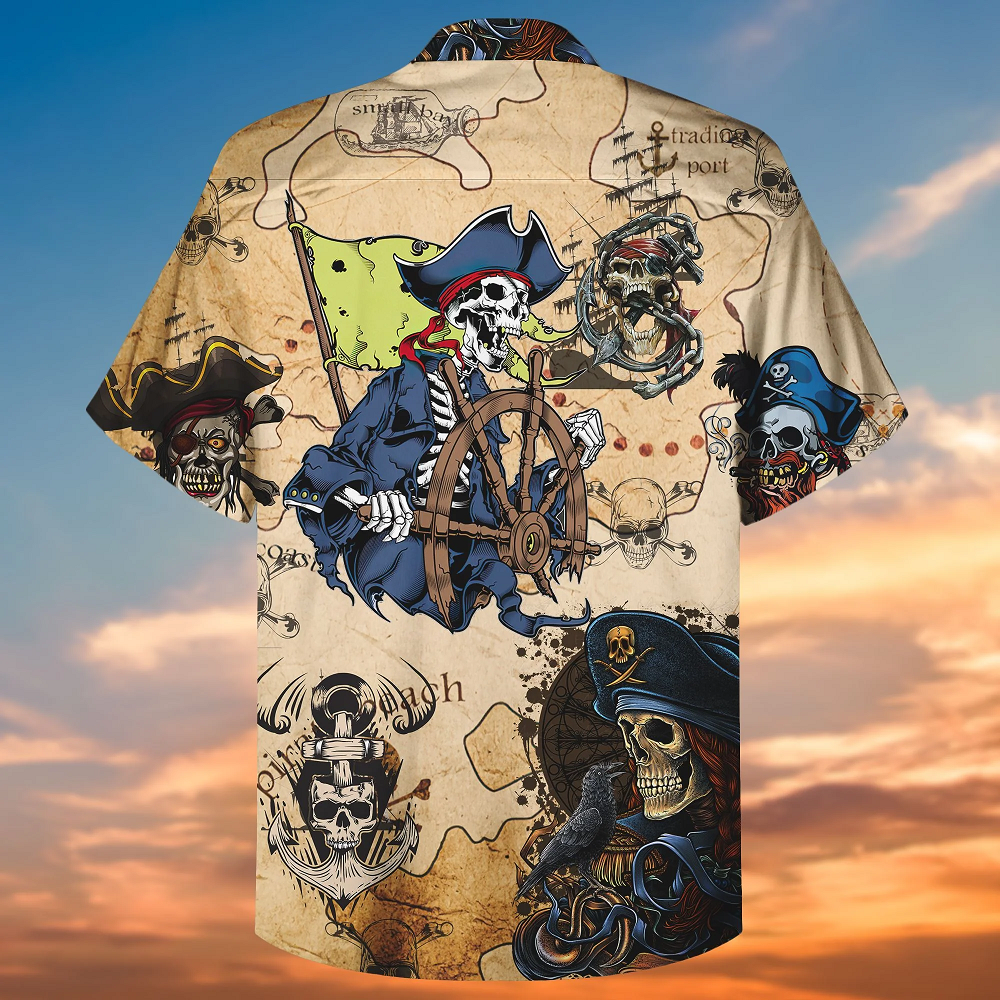 Skull Pirate 3D All Over Printed Hawaiian Shirt