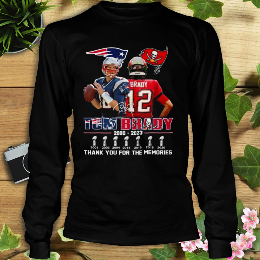 Tom Brady 2000 2023 thank you for the memories signatures shirt - Store T- shirt Shopping Online