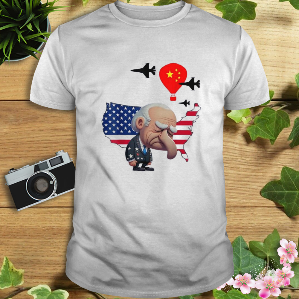 Chinese spy balloon surveillance Joe Biden China flag shirt
