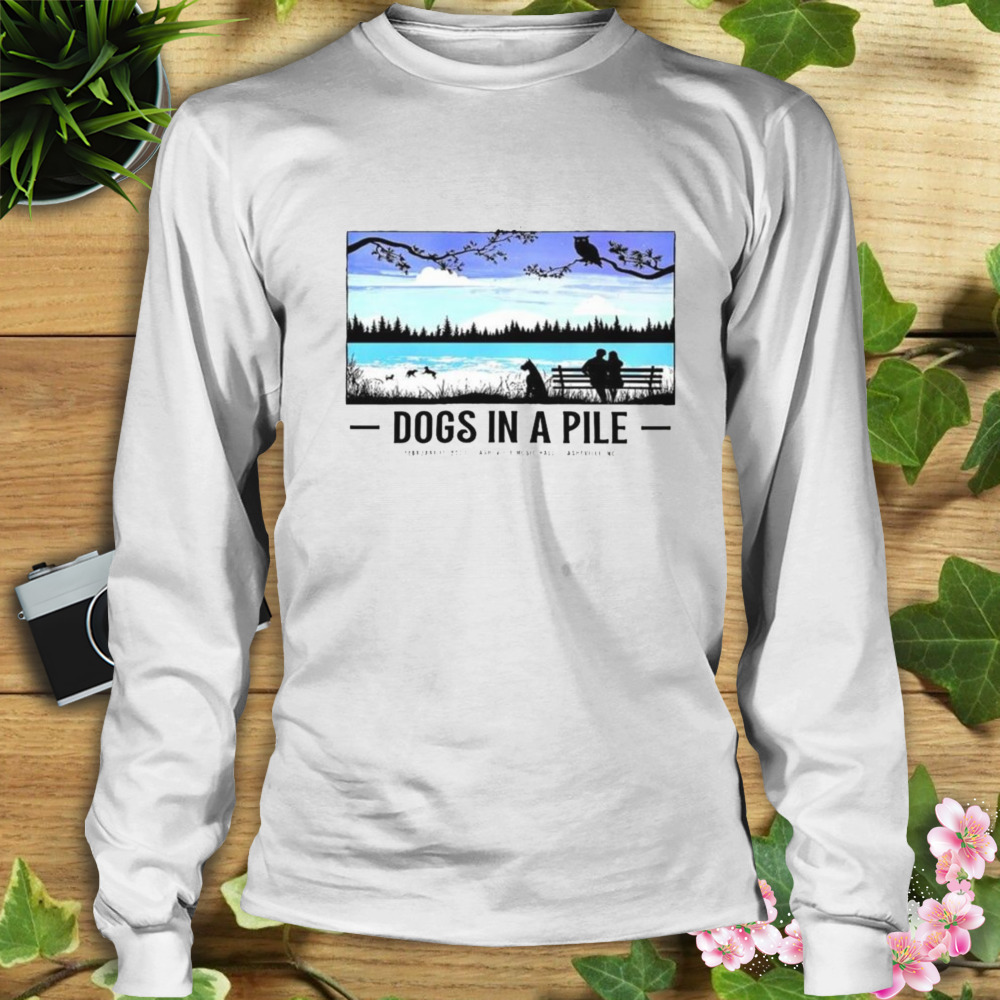 Dogs in a pile asheville 2023 february 17th asheville music hall poster shirt 3 Longsleeve shirt
